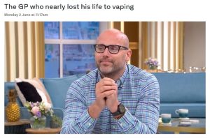 Picture of Dr Marc Picot on ITV This Morning vaping story