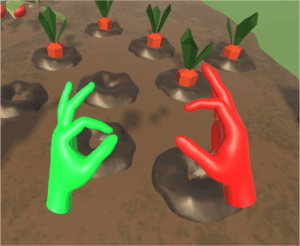 Screen shot from Stable Hand VR health gamification for rehabilitation