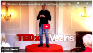 Jason Meads giving TEDx Talk on Can we save the ocean using AI?