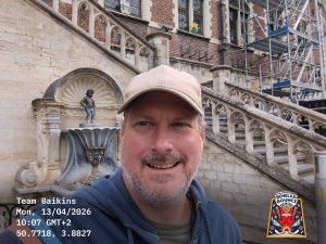 Pete Baikins, Health and Sustainability Gamification Specialist, at the Benelux Bounce Geraardsbergen Checkpoint